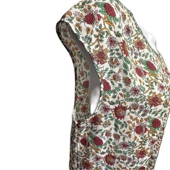 Max Studio Floral Print Cap Sleeve Asymmetrical Side Tie Blouse Woman's Size M - Picture 6 of 16